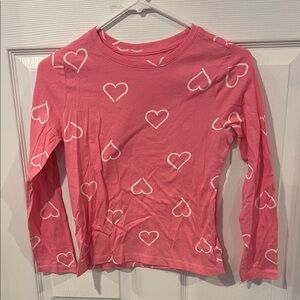 Pink Heart Pattern Kids Shirt